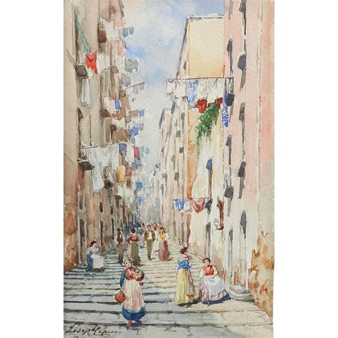 Vintage Italian Street Scene Watercolor Painting Chairish
