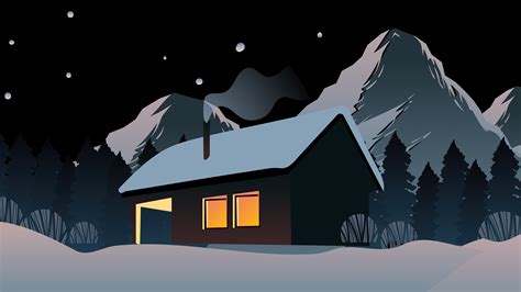 Snowy House In Mountains 5k Wallpaperhd Artist Wallpapers4k