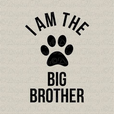 Big Brother Dog Art Paw Print Typography Word Art Wall Art