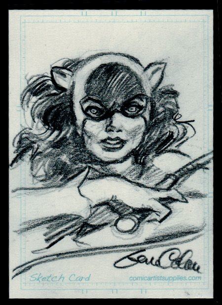 Catwoman Holding Her Whip Sketch Card Comic Art For Sale By Artist Gene
