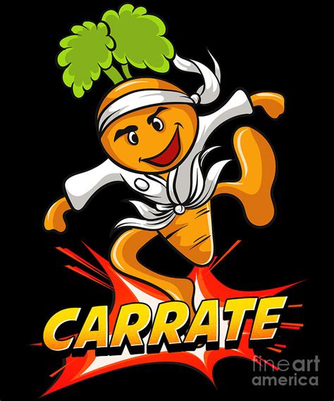 Cute Funny Carrate Karate Training Carrot Pun Digital Art By The