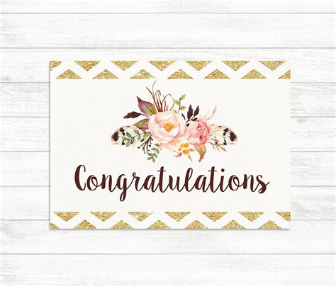 Printable Congratulations Card Floral Congrats Card