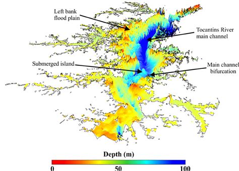 Three Dimensional View Of Reservoir Bathymetry Download Scientific