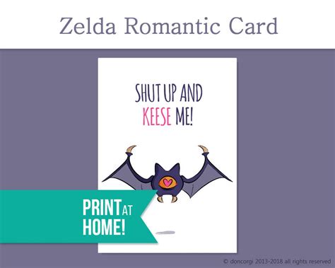 Printable Legend Of Zelda Valentines Card Valentines Day Etsy