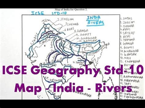 Icse Std Geography Maps India Rivers Youtube