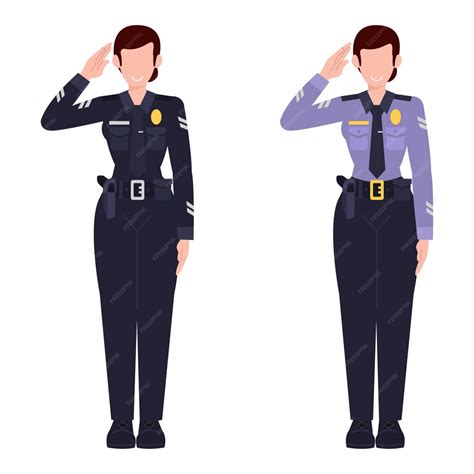 premium vector police woman illustration