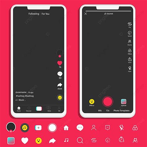 Tik Tok Y Un Conjunto De Iconos Tik Tok Tik Tok Tok Tik Png Y Vector