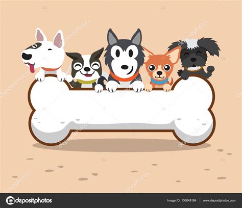 Cartoon Dogs With Big Bone — Stock Vector © Jaaak 136049184