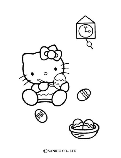 Hello Kitty Easter Egg Coloring Pages Coloring Pages