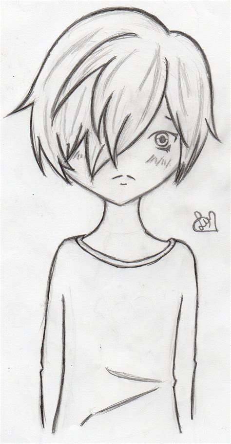 Sad Anime Boy Drawings In Pencil Sad Boy Sketch At