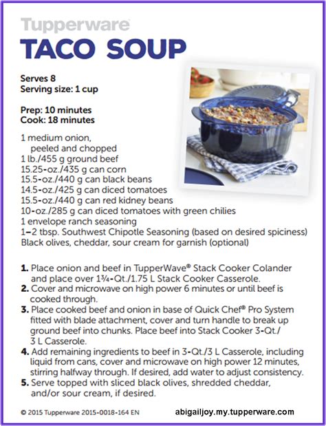Tupperware simply salsa recipe genius kitchen. Make Taco Soup in your TupperWave Stack Cooker from ...