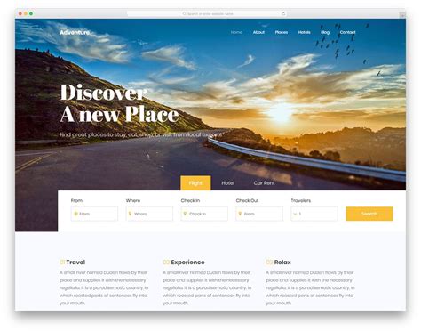 43 Best Free Travel Website Templates With Full Of Colors 2020