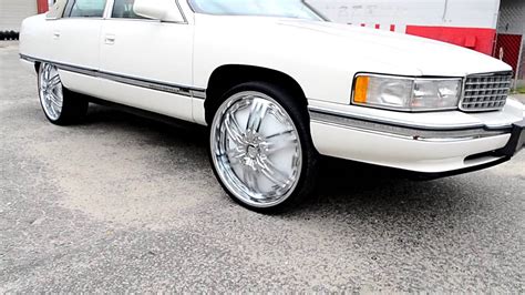 All White Cadillac Deville On 24 Dub Nasty Floaters Youtube