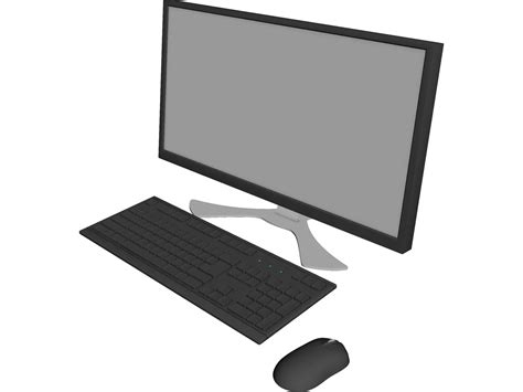 Monitor Keyboard And Mouse 3d Model 3dcadbrowser