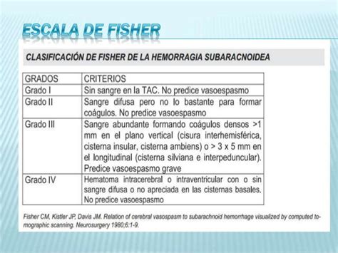 Escala De Fisher Hemorragia Subaracnoidea Pdf