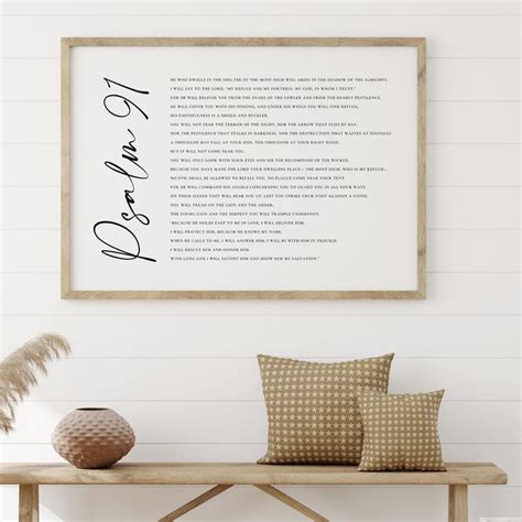 Psalm 91 Wall Art Bible Verse Print He Who Dwells In The Shelter Horizontal Scripture Wall