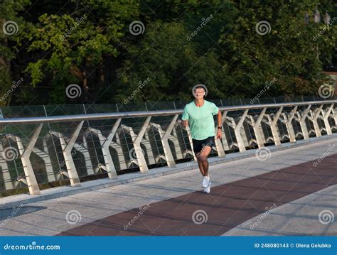 Athletic Man Jogger Running In Sportswear Outdoor Stock Image Image