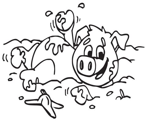 Animals In Mud Page Coloring Pages