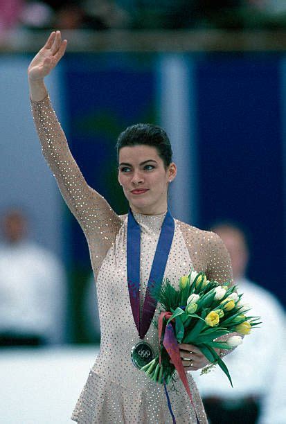 nancy kerrigan during the medal award ceremony for the xvll winter olympic games in lillehammer