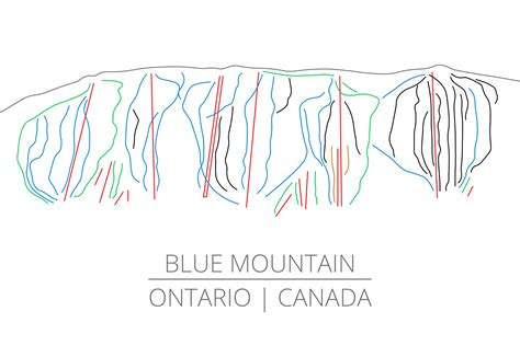 Blue Mountain Ski Trail Map Trail Map Print In Sizes Etsy