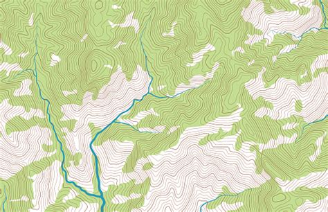 Mountain Topographic Map With Forest And Streams Stock Illustration