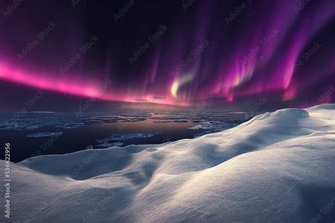 Beautiful Arctic Landscape With Aurora Borealis 3d Artwork Spectacular