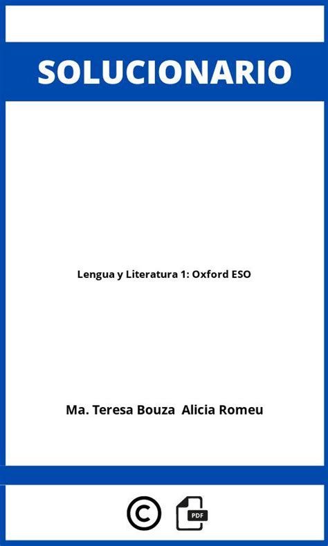 Solucionario Lengua Y Literatura 1 Oxford ESO