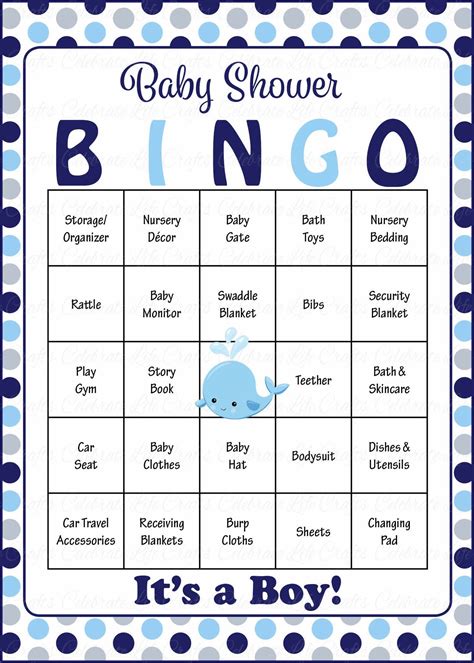 But, i was unable to find one. Whale Baby Shower Game Download for Boy | Baby Bingo ...