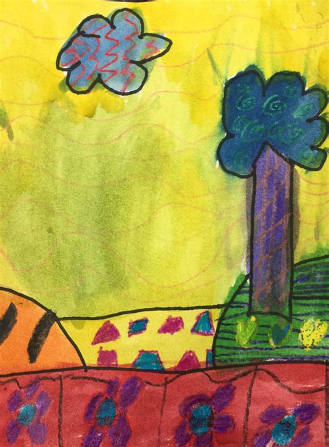 Mrs Harris Art Room Patterned Landscape Art Lesson For Kindergarten