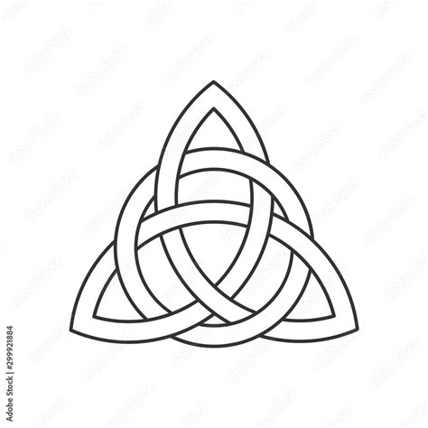 Linear Celtic Trinity Knot Triquetra Symbol Interlaced With Circle