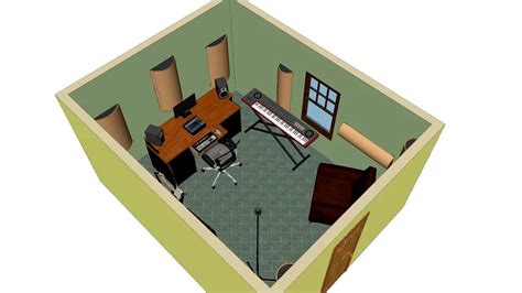 Small Studio Acoustical Diffusion The Curve System 3d Model