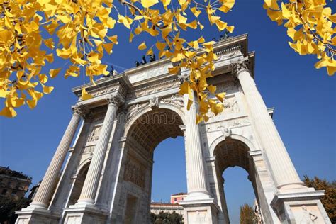 Autumn In Milan Stock Photo Image Of Monument Fall 102091264