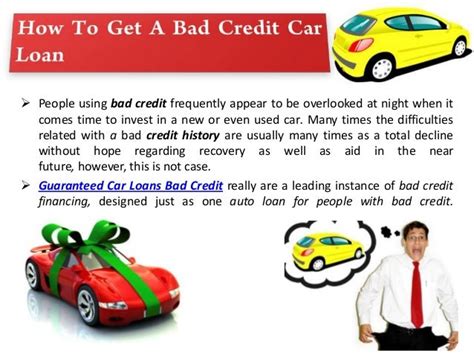 Guaranteed Car Loans For People With Bad Credit
