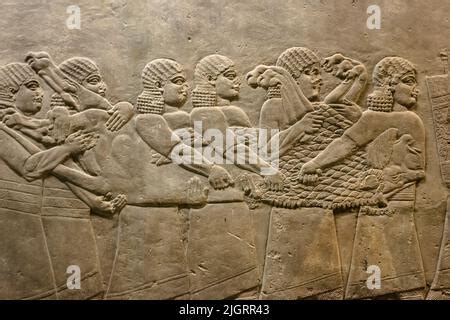 Assyrian Reliefs Displayed At The British Museum In London England