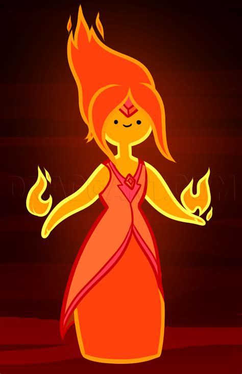 How To Draw The Flame Princess Flame Princess From Adventure Time By Dawn Dragoart