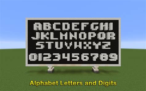 Alphabet Letters And Digits 3 X 3 Minecraft Map