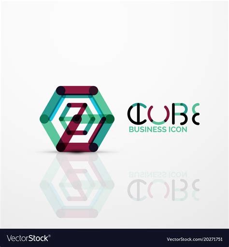 Cube Idea Concept Logo Line Royalty Free Vector Image