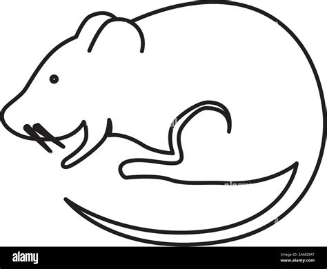 Cute Rodent Rat Isolated Icon Stock Vector Image And Art Alamy