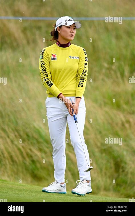 Australias Minjee Lee Watches Her Putt On The 18th Green During Day