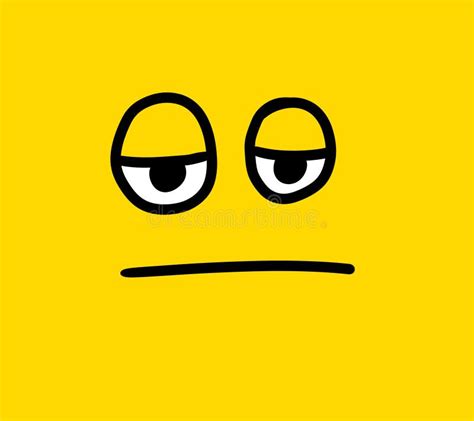 Yellow Bored Cartoon Emoticon Stock Illustration Illustration Of