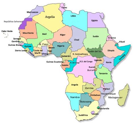 Mapa Político De África Africa Mapa Mapa Politico De Africa Continentes