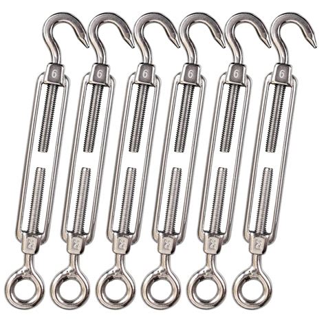 Cozihom M6 Hook And Eye Turnbuckle 304 Stainless Steel Hardware Kit For