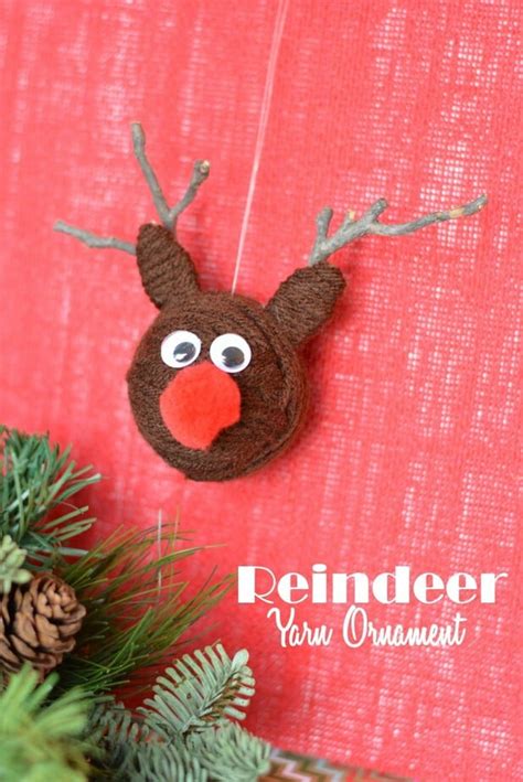 Christmas Yarn Craft Reindeer Ornaments
