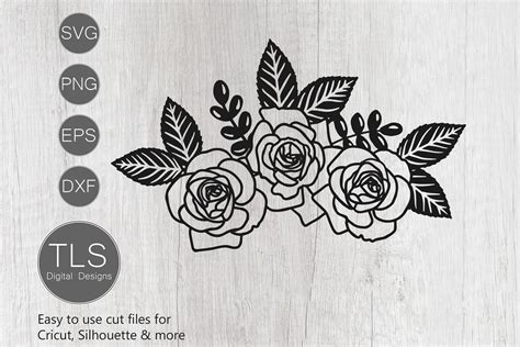 Simple Rose Svg Flower Svg Files For Cricut Rose Outline Svg Floral Svg Cut File Rose Png Bundle