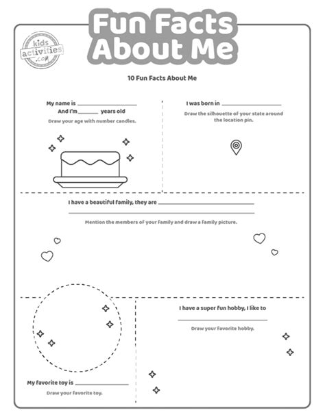 Fun Facts About Me Worksheet For Kids To Print And Learn News Tempus