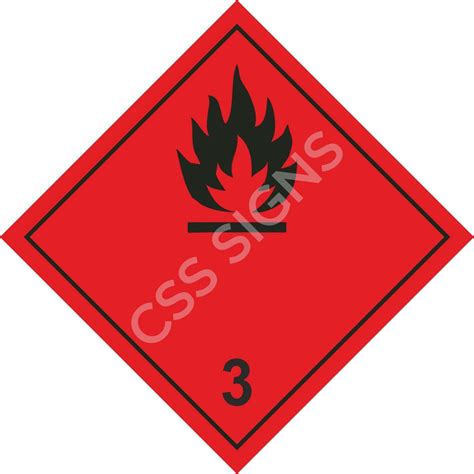 Class 3 Flammable Liquid Adr Hazard Label Sign Shop Ireland Css Signs