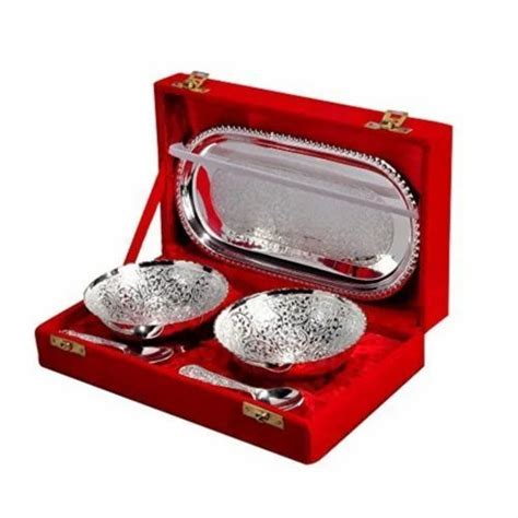 Polished Silver Plated Bowls And Tray T Set Packaging Type Velvet Box At Rs 110piece In Jaipur