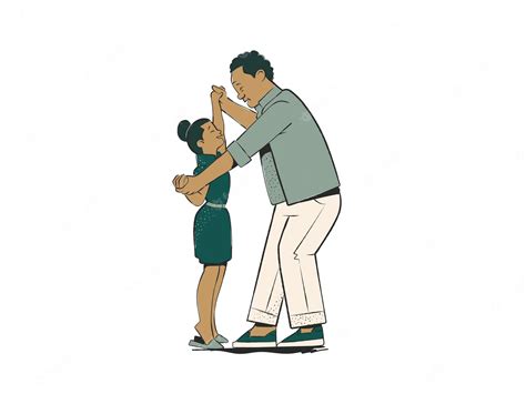 Premium Vector Father And Daughter Dancing Tango Vector Illustration In Flat Style