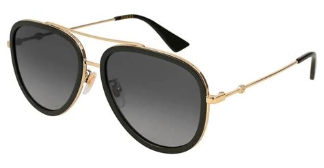 gucci gg0062s 011 aviator gold grey 57 mm women s sunglasses 889652127811 ebay