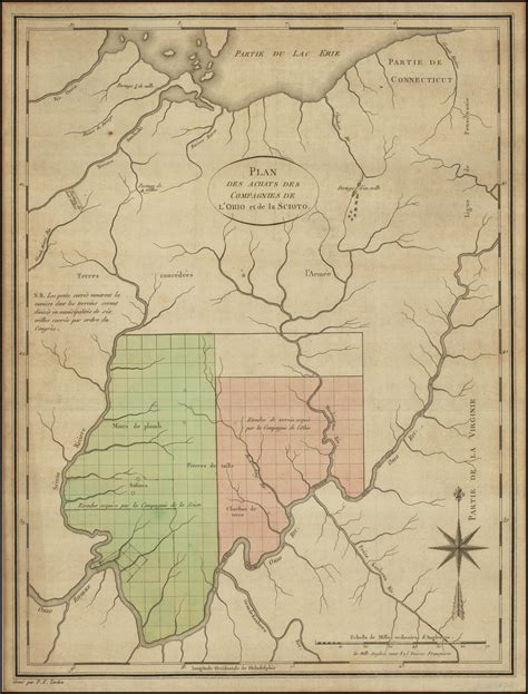 Early Ohio River Promotional Map Plan Des Achats Des Compagnies De L